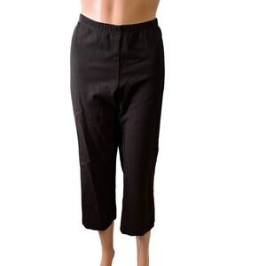 Karen Kane Black Cropped Pants 16W Pull On Elastic Waist Minimalist Date Office